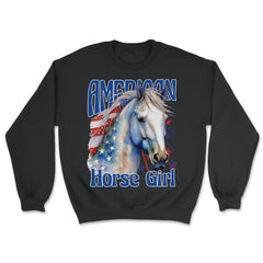 American Horse Girl Proud Patriotic Horse Girl product - Unisex Sweatshirt - Black