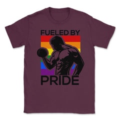 Fueled by Pride Gay Pride Iron Guy2 Gift product Unisex T-Shirt - Maroon