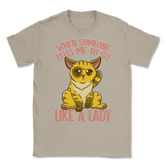 Cute & Funny Cat Sitting Like a Lady Design for Kitty Lovers product - Cream
