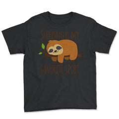 Sleeping is My Favorite Sport Hilarious Kawaii Sloth product - Youth Tee - Black