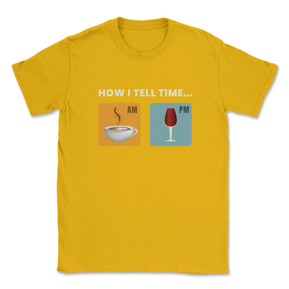How I Tell Time Coffee or Wine Retro Vintage Funny Design graphic