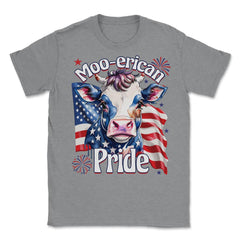 4th of July Moo-erican Pride Funny Patriotic Cow USA product Unisex - Grey Heather