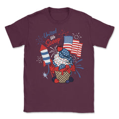 Patriotic Ice Cream Cup American Flag Independence Day print Unisex - Maroon