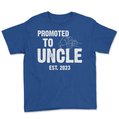 Funny Promoted To Uncle Est 2023 Soon To Be Uncle design Youth Tee - Royal Blue