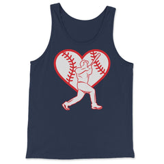 Baseball Heart Batter Baseball Lover Fan Coach Player product - Tank Top - Navy