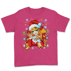 Anime Christmas Santa Anime Girl with Corgi Puppy Funny graphic Youth - Heliconia