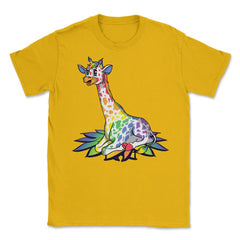 Rainbow Giraffe Gay Pride Gift product Unisex T-Shirt - Gold