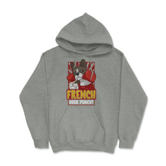 French Bulldog Boxing Do You Want a French Hook Punch? print Hoodie - Grey Heather