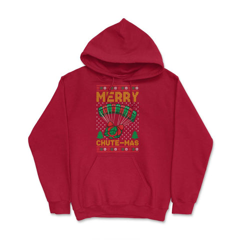 Ugly Christmas design Style Merry Chute-Mas Funny Pun product Hoodie - Red