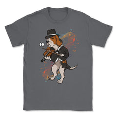 Funny Beagle Playing Violin Hilarious Violinist Beagle Dog graphic - Smoke Grey