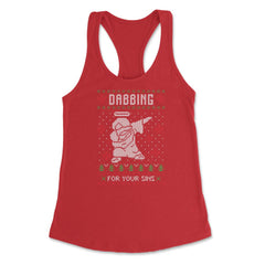 Dabbing Jesus Ugly Christmas graphic Style Funny design Women's - Red