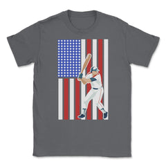 Funny Baseball Batter Hitter USA American Flag Patriotic product - Smoke Grey