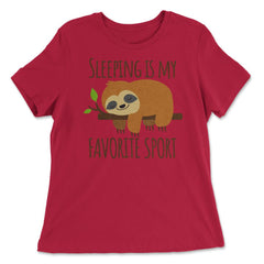 Sleeping is My Favorite Sport Hilarious Kawaii Sloth product - Women's Relaxed Tee - Red