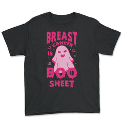 Breast Cancer Is Boo Sheet Ghost Print print - Youth Tee - Black