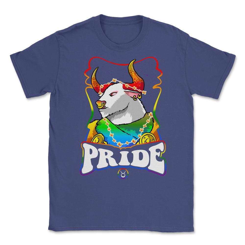 Gay Zodiac LGBTQ Zodiac Sign Taurus Rainbow Pride print Unisex T-Shirt - Purple