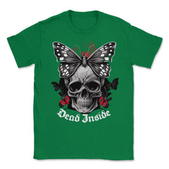 Floral Butterfly Skull Aesthetic Dead Inside Goth Skull product - Green