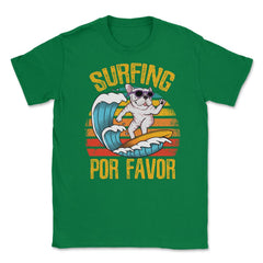 Surfing Por Favor Hilarious Surfer Dog Retro Vintage print Unisex - Green