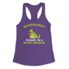 Funny Bookworm Please I'm A Book Dragon Reading Lover product Women's - Purple