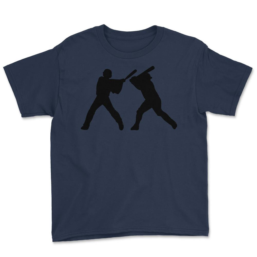 Funny Baseball Batter Player Sporty Baseball Lover Fans graphic Youth - Navy