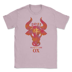 2021 Year of the Ox Watercolor Design Grunge Style graphic Unisex - Light Pink