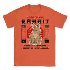 Chinese Year of Rabbit 2023 Chinese Aesthetic graphic Unisex T-Shirt - Orange