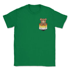 Bear Peeking Out Of A Fake Pocket Brotherhood Flag Gay Pride product - Green