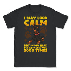 I May Look Calm But In My Head Doberman Pinscher Dog print Unisex - Black