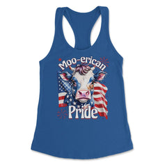 4th of July Moo-erican Pride Funny Patriotic Cow USA product Women's - Royal