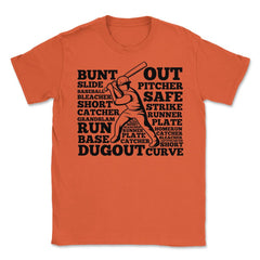 Funny Baseball Typography Player Batter Hitter Baseball Fan print - Orange