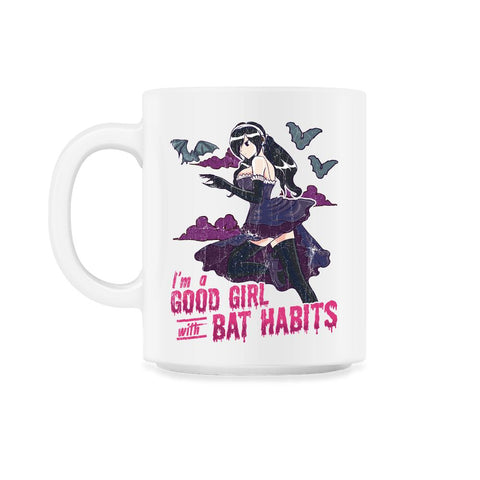 Goth Anime Bat Habits Girl Design print 11oz Mug