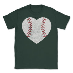 Cute Baseball Heart For Baseball Player Coach Mom Dad Fans print - Forest Green