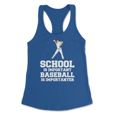 Funny Baseball Gag School Is Important Baseball Importanter product - Royal