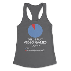 Funny Gamer Will I Play Video Games Today Pie Chart Humor graphic - Dark Grey