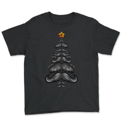 Christmas Tree Mustaches For Him Funny Matching Xmas product - Youth Tee - Black