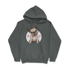 Cute French Bulldog With Hearts Bow Tie Frenchie Pet Owner design - Dark Grey Heather