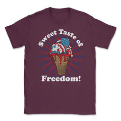 Patriotic Ice Cream Cone American Flag Independence Day graphic - Maroon