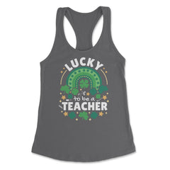 Lucky To Be a Teacher St Patrick’s Day Boho Rainbow print Women's - Dark Grey