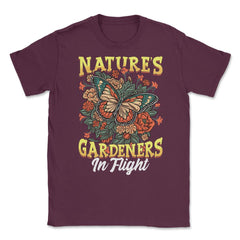 Pollinator Butterfly & Flowers Cottage core Aesthetic design Unisex - Maroon
