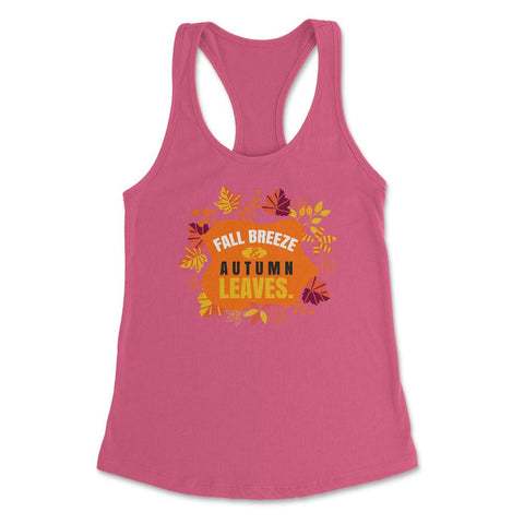 Fall Breeze and Autumn Leaves Design Gift print Women's Racerback Tank