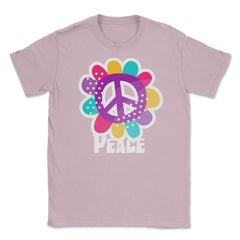 Peace Sign Flower Colorful Peace Day Design design Unisex T-Shirt - Light Pink