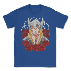 Valkyrie & Roses Norse Mythology Vintage Style Design print Unisex - Royal Blue