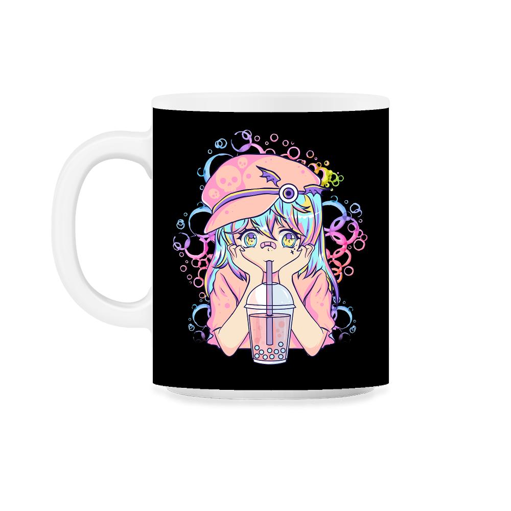 Anime Pastel Girl Drinking Bubble Tea Boba Lover Gift print 11oz Mug