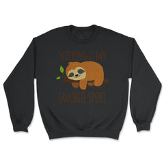Sleeping is My Favorite Sport Hilarious Kawaii Sloth product - Unisex Sweatshirt - Black
