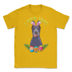 Easter Doberman Pinscher with Bunny Ears Funny I steal eggs product - Gold