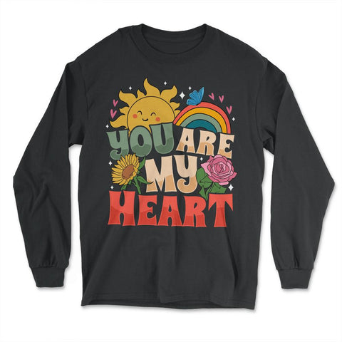 You are My Heart Valentine's Retro Vintage Motivational product - Long Sleeve T-Shirt - Black