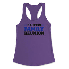 Funny Caution Family Reunion Family Gathering Get-Together print - Purple