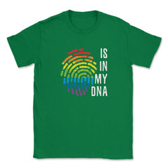 Is In My DNA Rainbow Flag Gay Pride Fingerprint Design design Unisex - Green