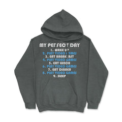Funny Gamer Perfect Day Wake Up Play Video Games Humor product Hoodie - Dark Grey Heather