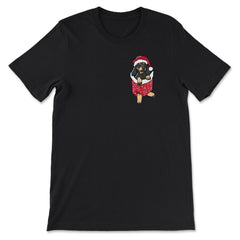 Christmas Dachshund Puppy In Fake Pocket Funny Wiener Dog product - Premium Unisex T-Shirt - Black