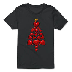 Christmas Tree Hearts For Her Funny Matching Xmas print - Premium Youth Tee - Black